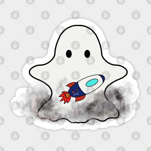 Space Ghosts : Rocket Sticker by Vera T.